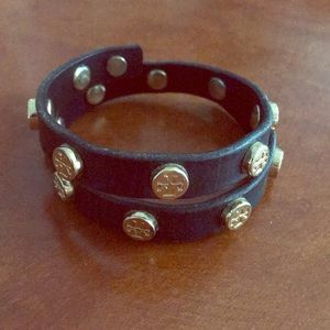 Tory Burch Logo Stud Double Wrap Bracelet